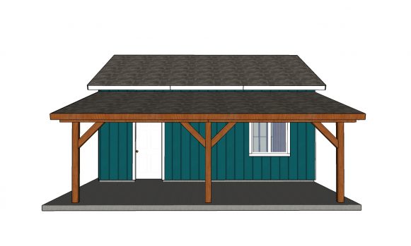 12x24 Attached Carport - side view