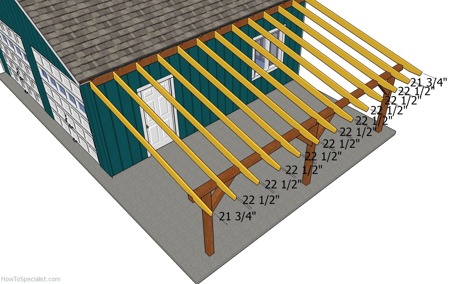 12x24 Attached Carport - Free DIY Plans | HowToSpecialist - How to ...