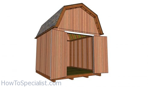 10x12 Gambrel Shed plans - doors open