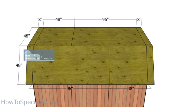 Fitting-the-roof-sheets---gambrel-shed