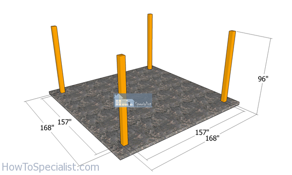 Laying-out-the-posts-for-the-pergola