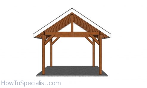 12x10 Gable Pavilion Plans - front view