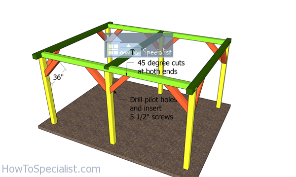 Fitting-the-braces-to-the-frame-of-the-pavilion