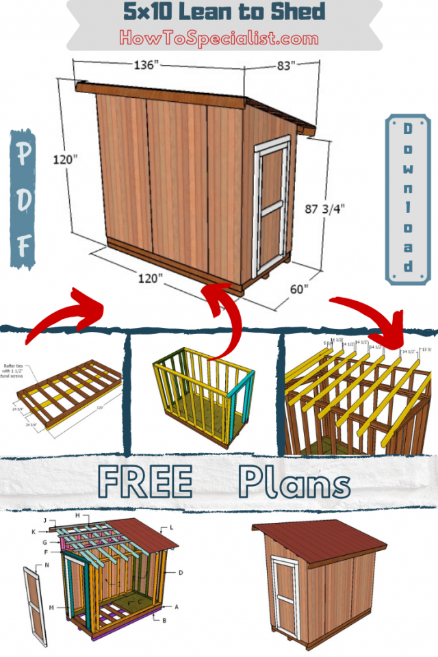 5x10 lean to shed plans