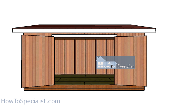 10x16-Lean-to-shed-Plans-front-view