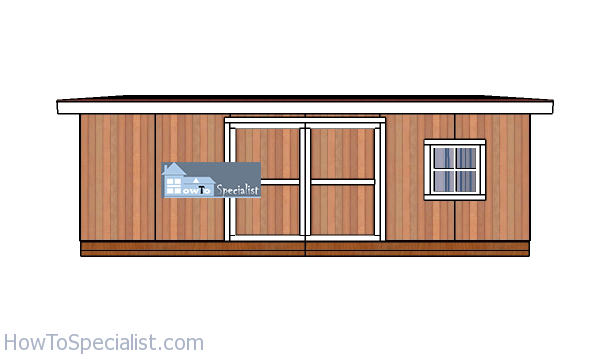 12x24-Lean-to-shed-Plans---front-view