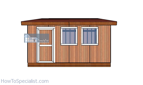 16x16-lean-to-shed-plans---front-view