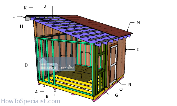 12×12 Lean to Shed Roof Plans | HowToSpecialist