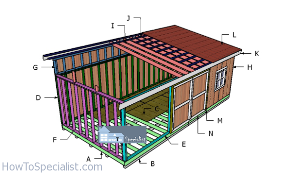 12×24 Lean To Shed Plans – PDF Download | HowToSpecialist