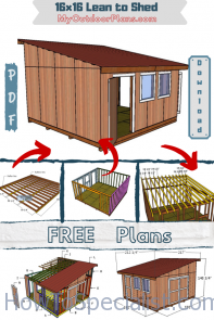 16×16 Lean to Shed Plans – PDF Download | HowToSpecialist