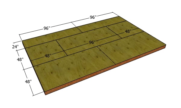 Laying out the floor sheets