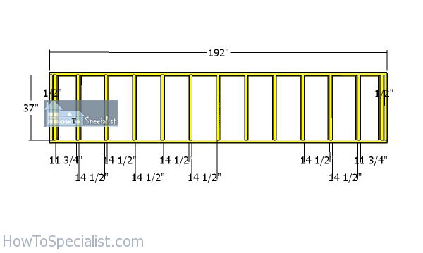 Top-back-wall-frame---lean-to-shed