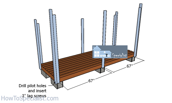 Attaching-the-posts-to-the-floor-frame