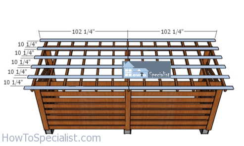 Attaching-the-wood-purlins---large-firewood-shed