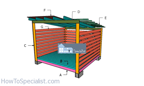 10×10 Firewood Shed Plans – 4 Cord Storage | HowToSpecialist - How to ...