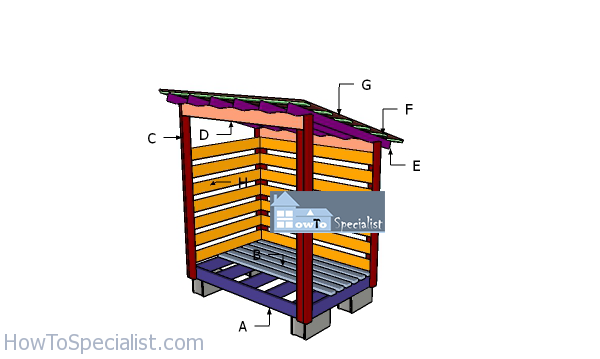 Building-a-4x6-firewood-shed-plans