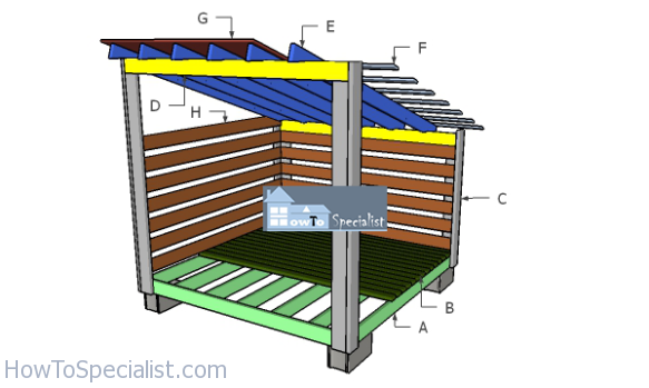 8x8 Firewood Shed Plans - 2 1/2 Cord Storage