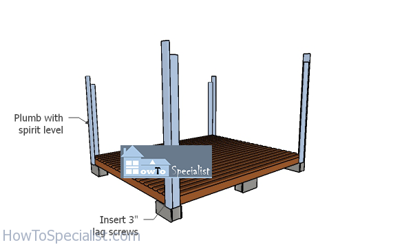 Fitting-the-posts-to-the-10x12-shed