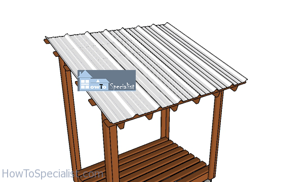 Fitting-the-roofing-sheets---wood-shed