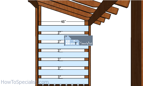 Fitting-the-side-slats---wood-storage
