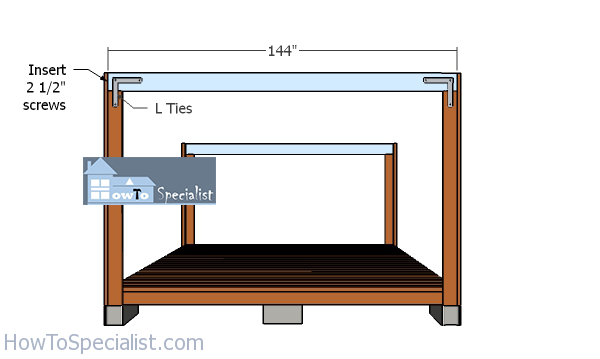 Fitting-the-top-beams---wood-shed