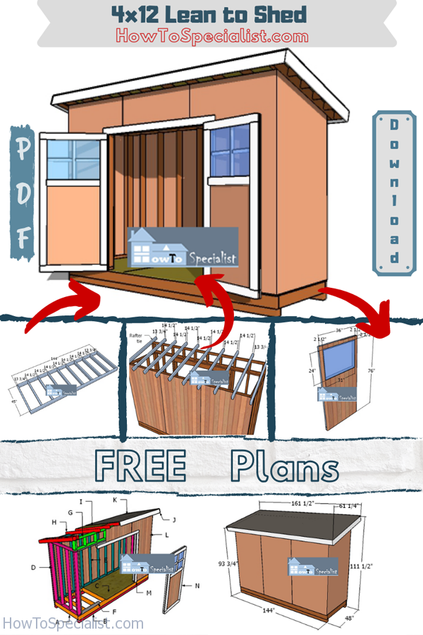 How to build a 4x12 lean to shed ~ Learn shed plan dwg