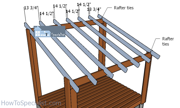 Installing-the-woodshed-rafters