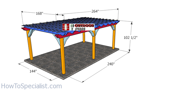 12×20 Free Standing Pergola Plans – PDF Download