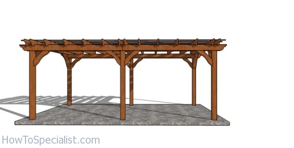 12x20 pergola plans - side view