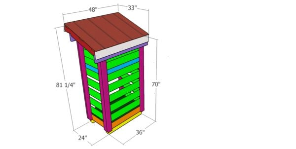 2x3 firewood shed - dimensions