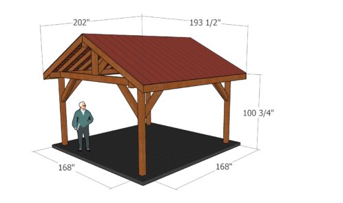 14x14 Pavilion Plans dimensions