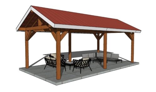 12x24 Gable Pavilion Plans HTS