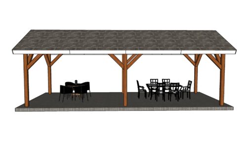 12x30 Gable Pavilion Plans - side view