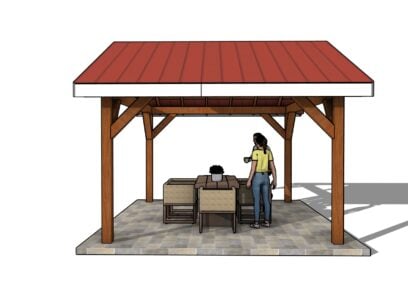 16x12 pavilion plans - side view