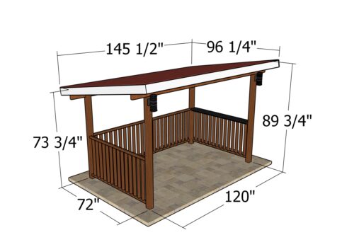 6×10 Grill Gazebo Plans – Dimensions 