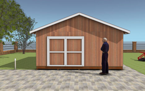 20×24-Shed-Plans—front-view | HowToSpecialist - How to Build, Step by ...