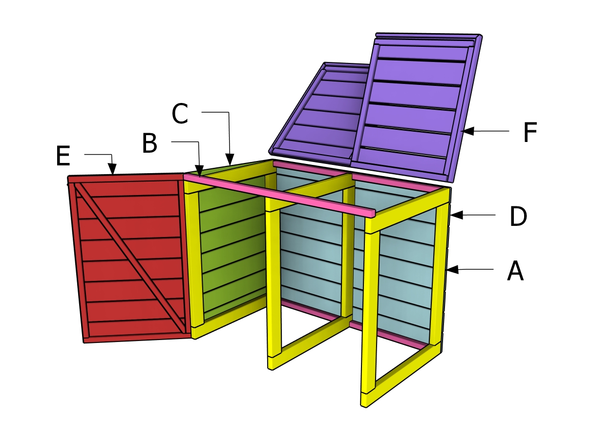 Building a double trash bin shed