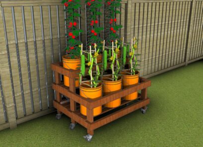 6 bucket garden stand plans