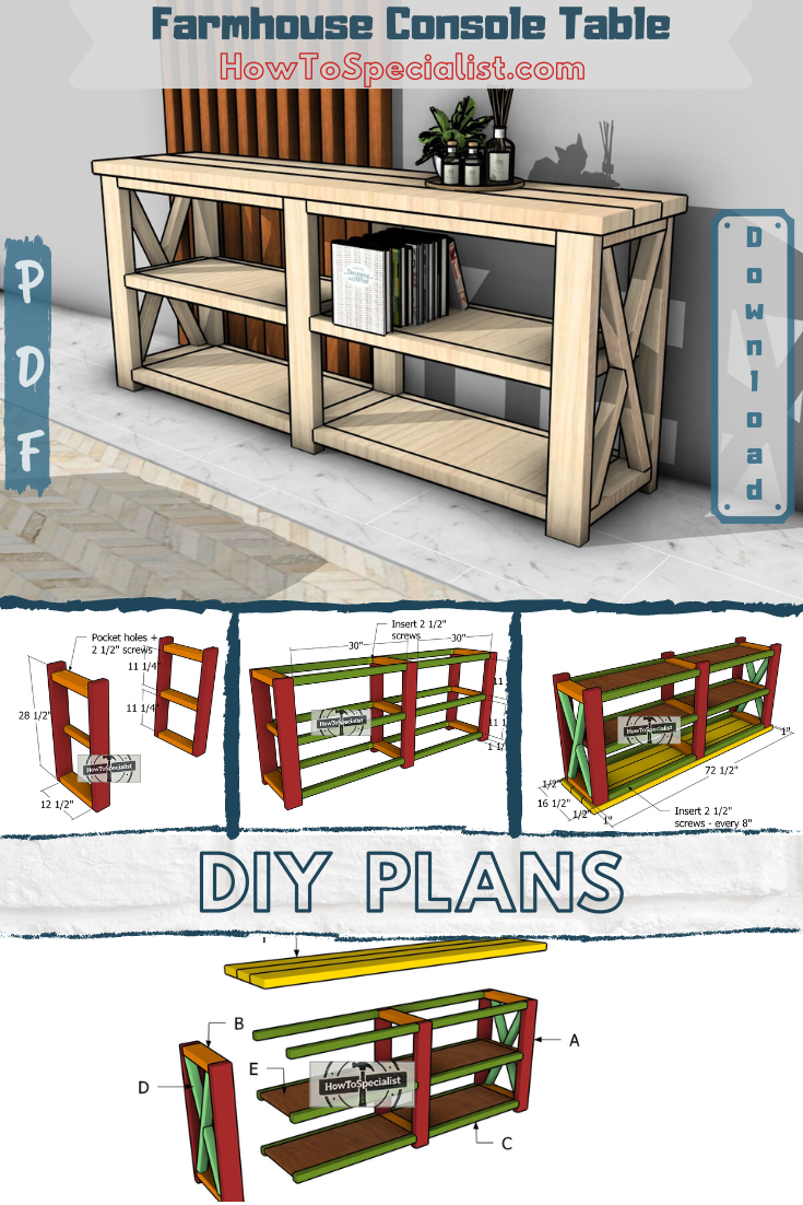 Farmhouse console table plans