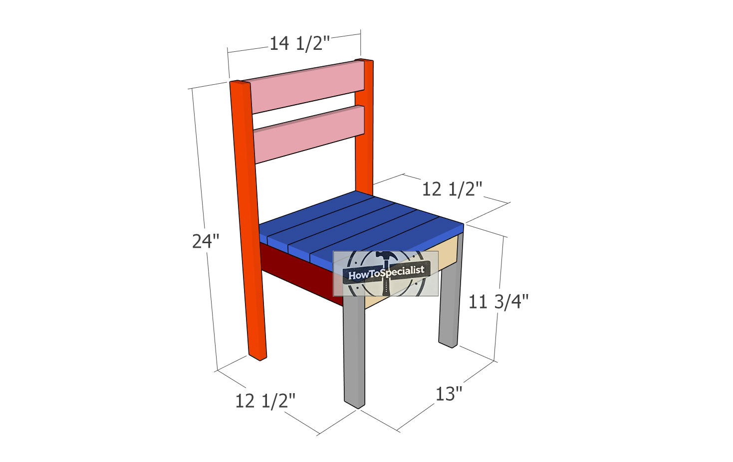 Kids-Montessori-chair---dimensions