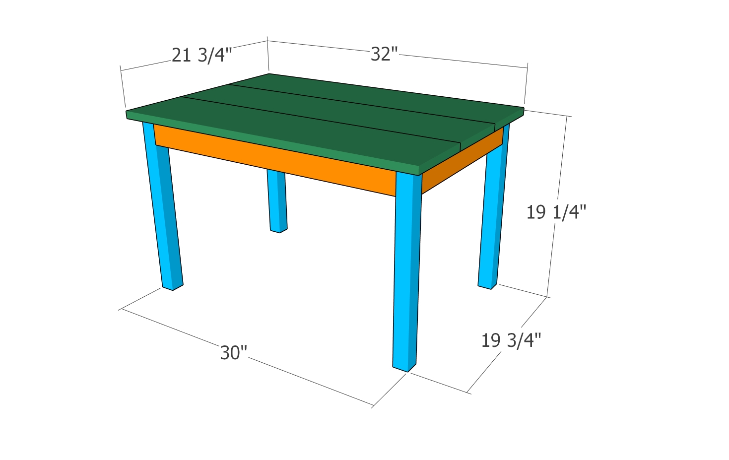 Kids table - dimensions