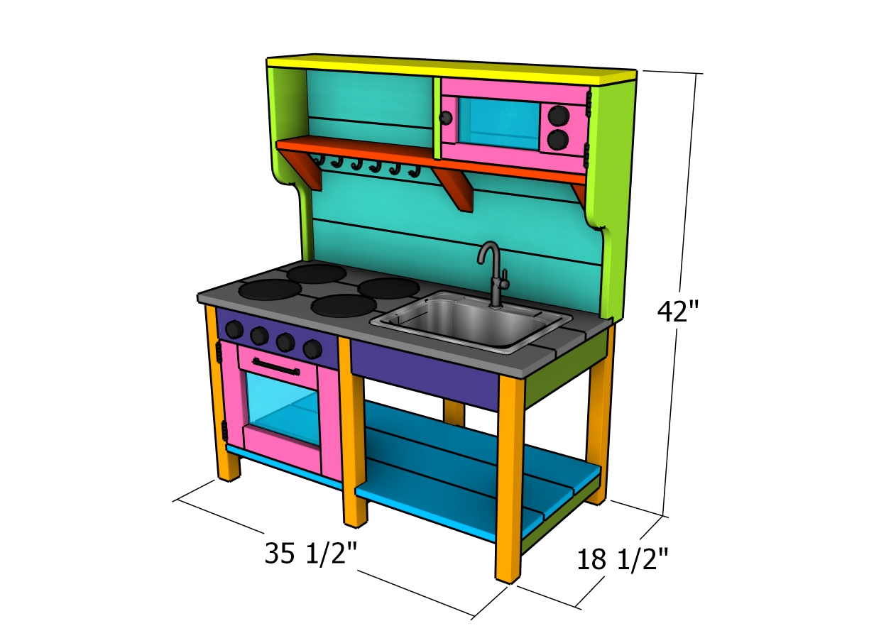 kids kitchen - dimensions