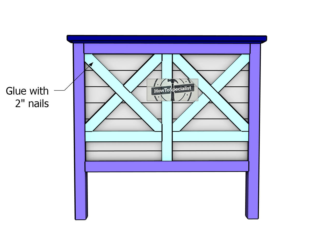 Attaching-the-X-trims-to-the-headboard