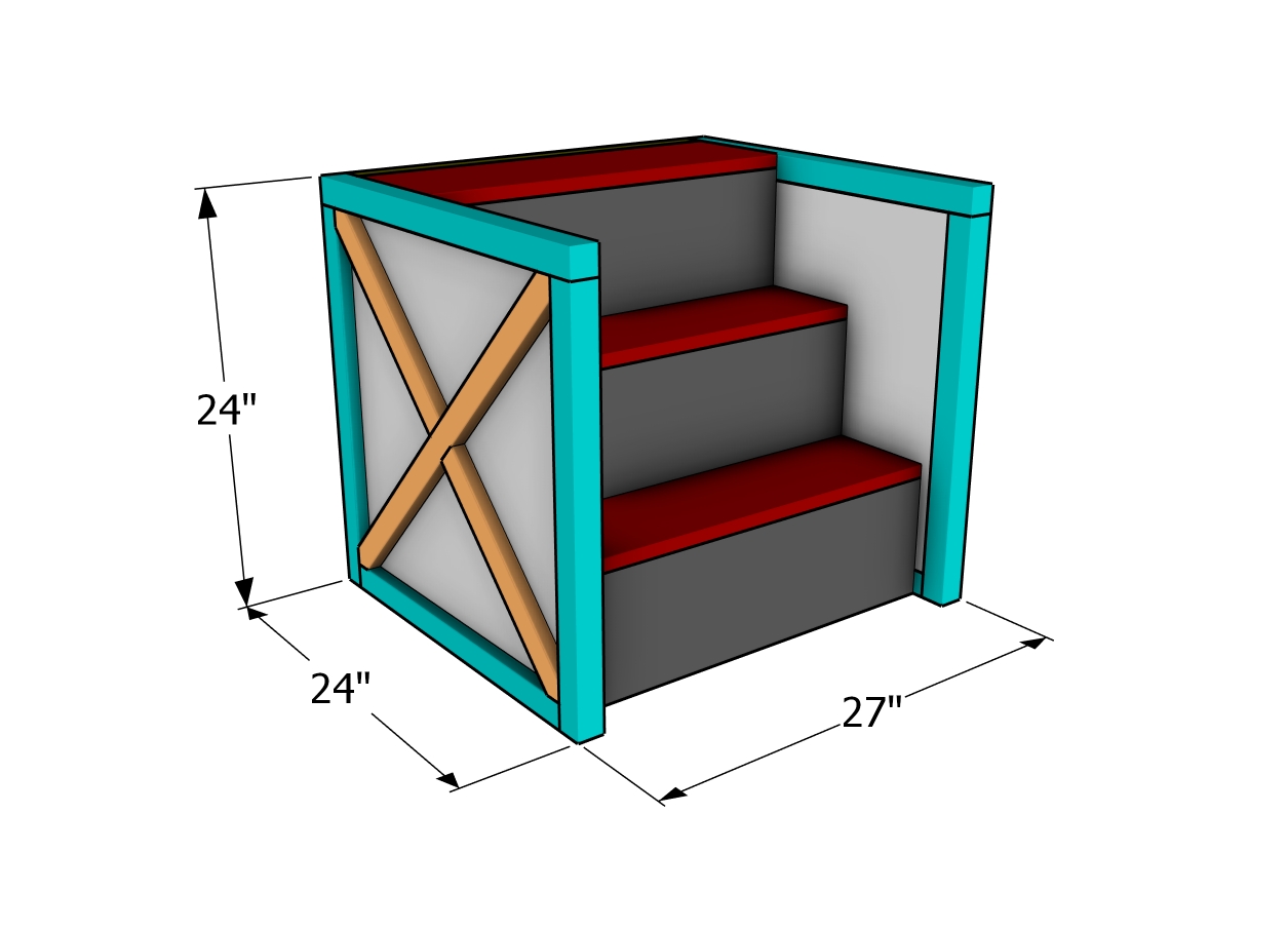 Dog steps plans - dimensions