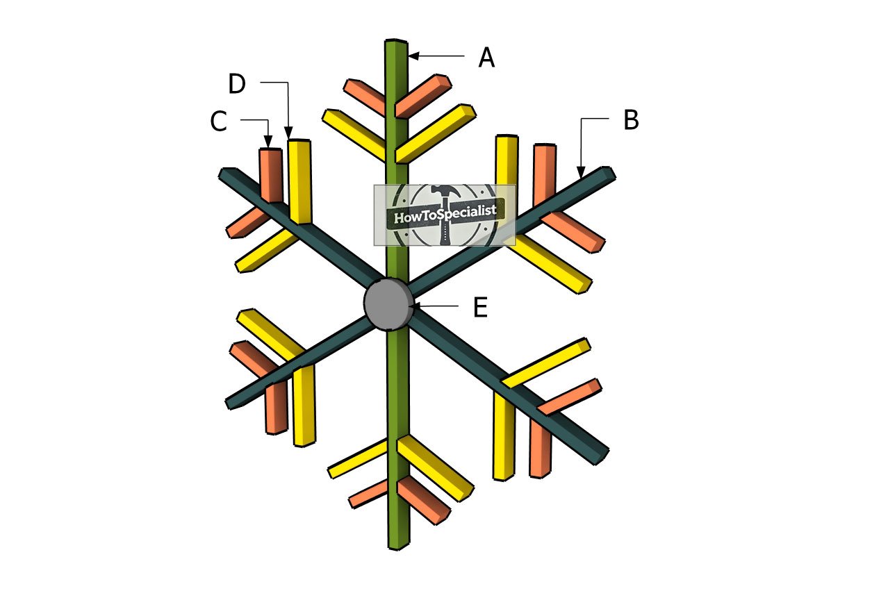 Building-a-wooden-snowflake