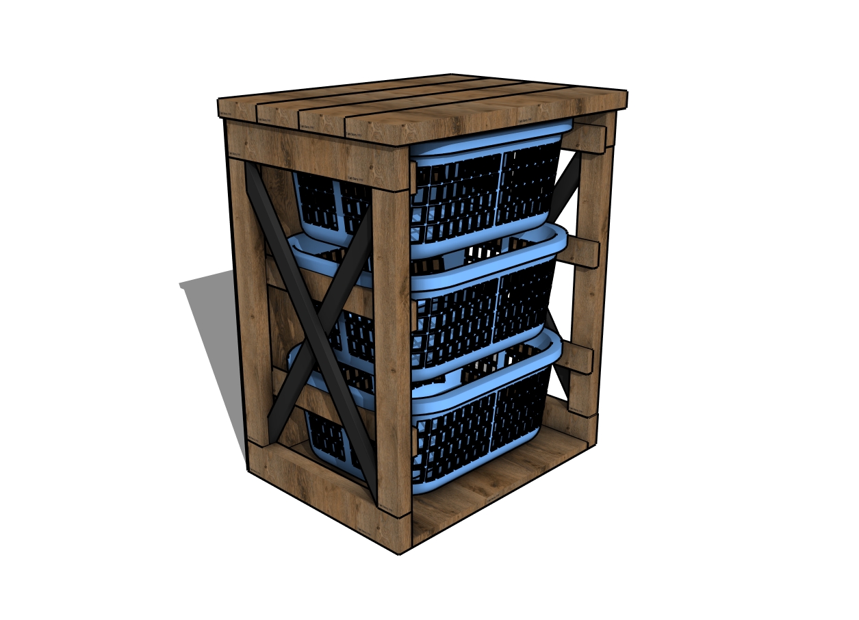 Laundry basked holder plans