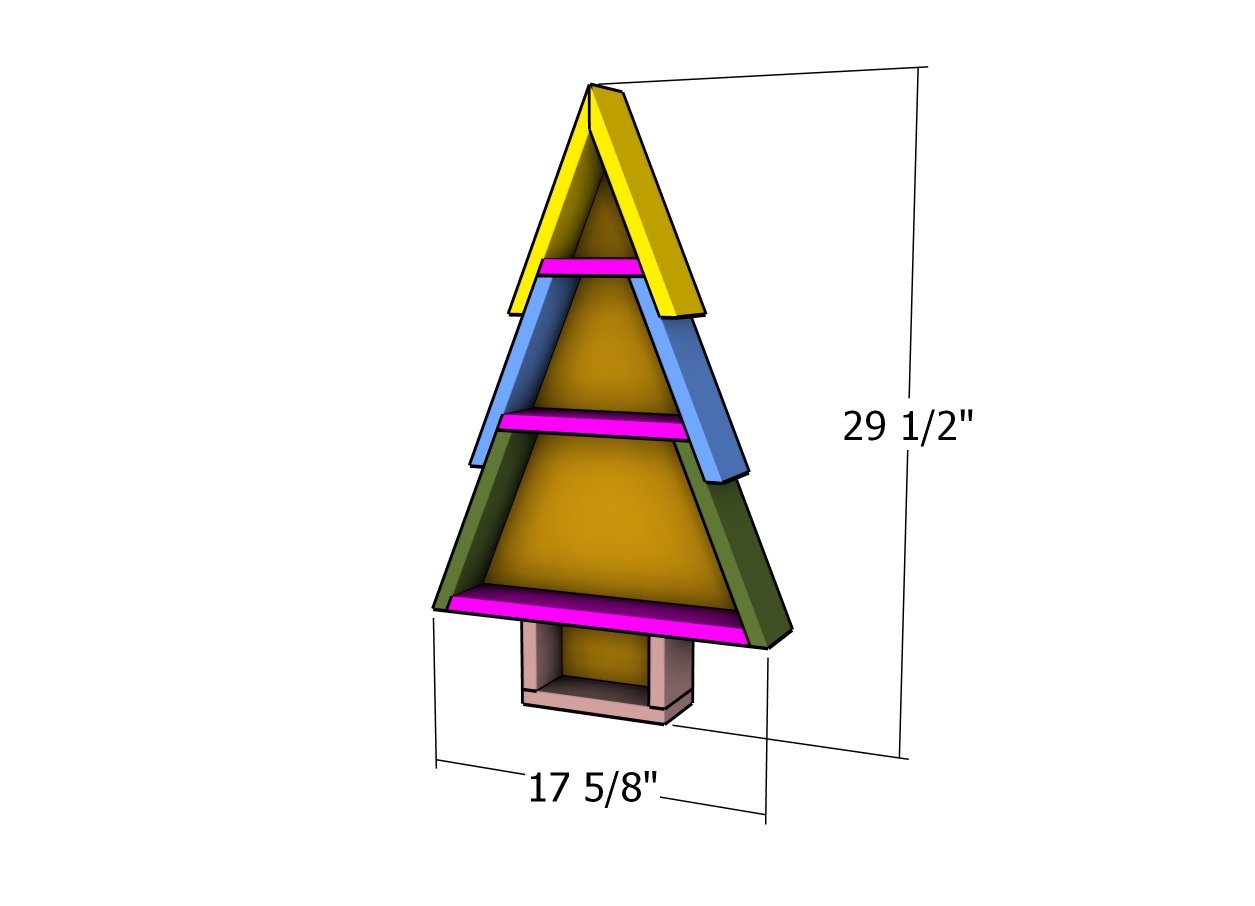 Wood Christmas tray - dimensions