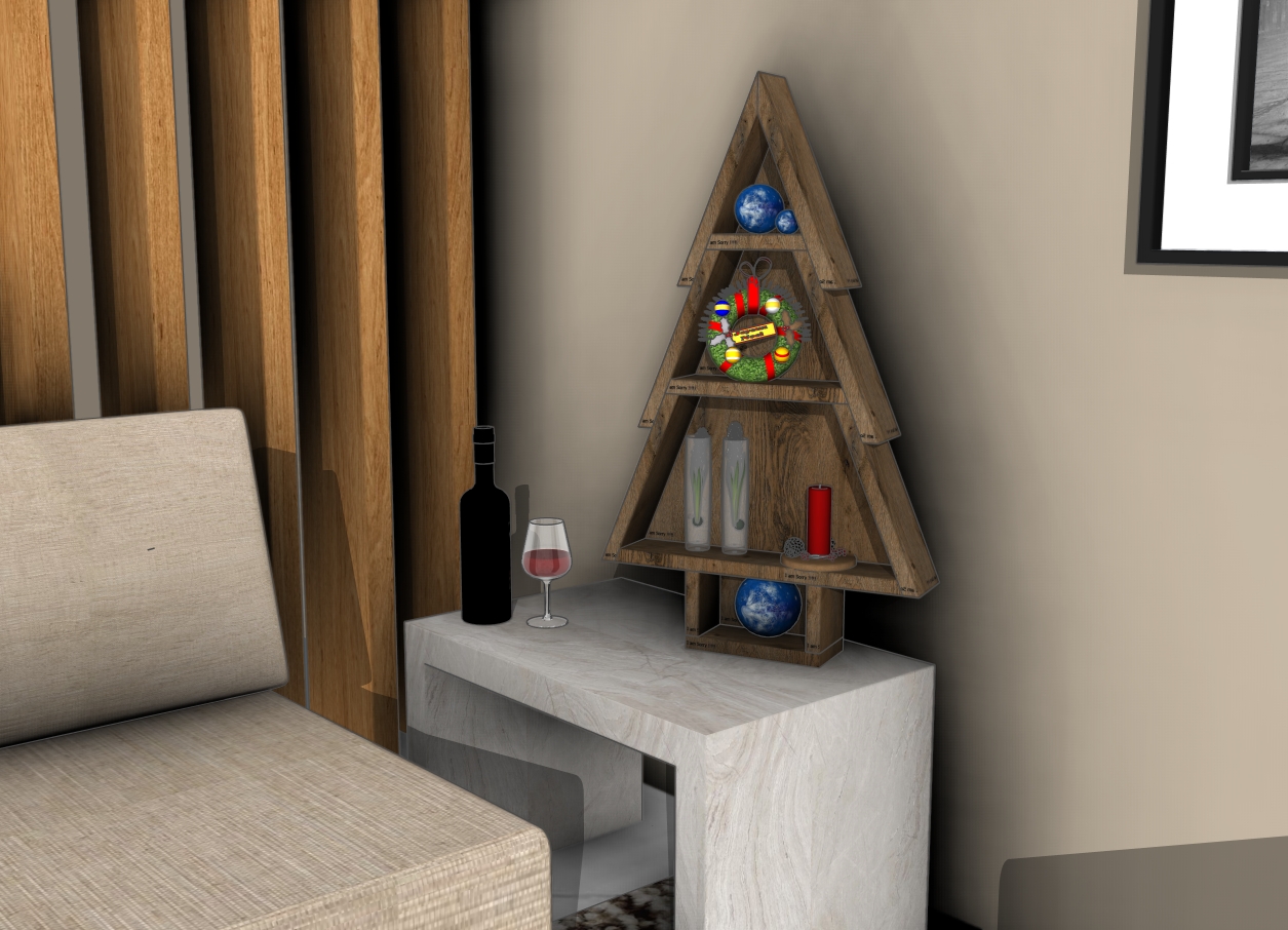 Wood Christmas tree shelves