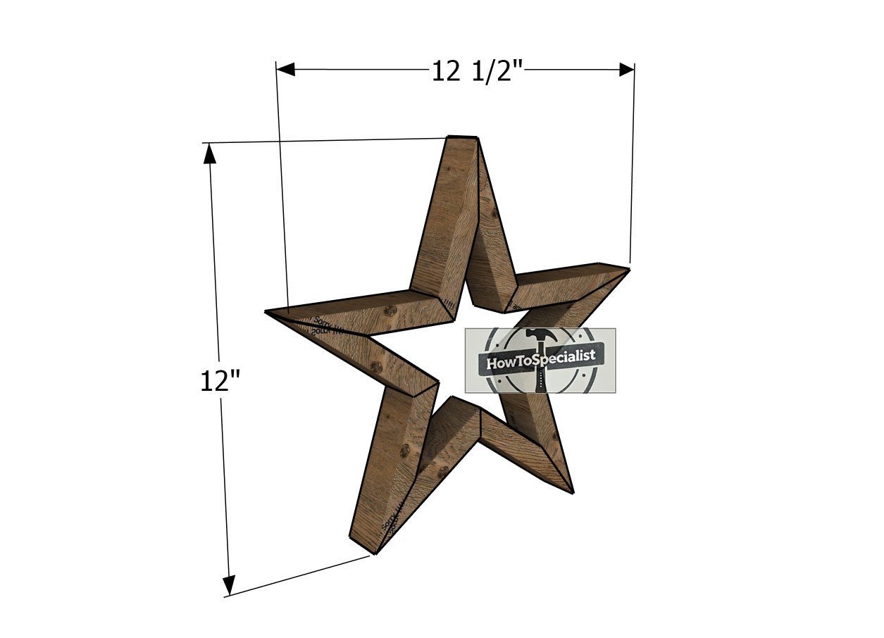 Wooden-star---dimensions