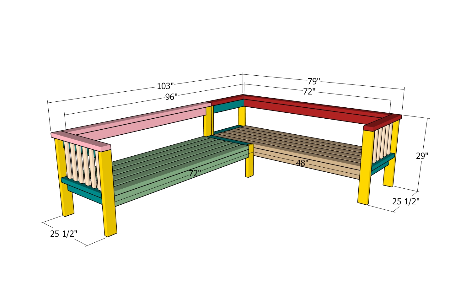 How to build an outdoor L section